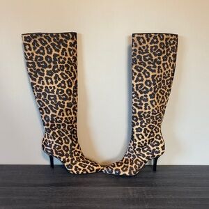 Leopard Print Knee-High Women's Boots